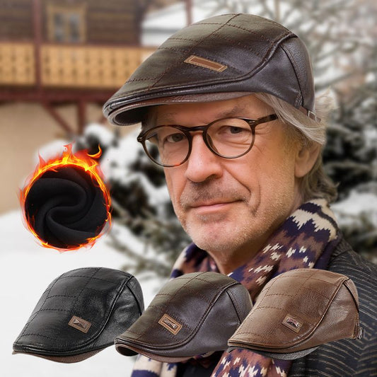 🔥Męska Modna Czapka Ivy ze Skóry PU