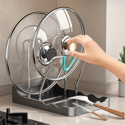 🔪 Multifunctional Pot Lid & Cutting Board Holder | Space-Saving Kitchen Organizer, Durable & Easy Clean
